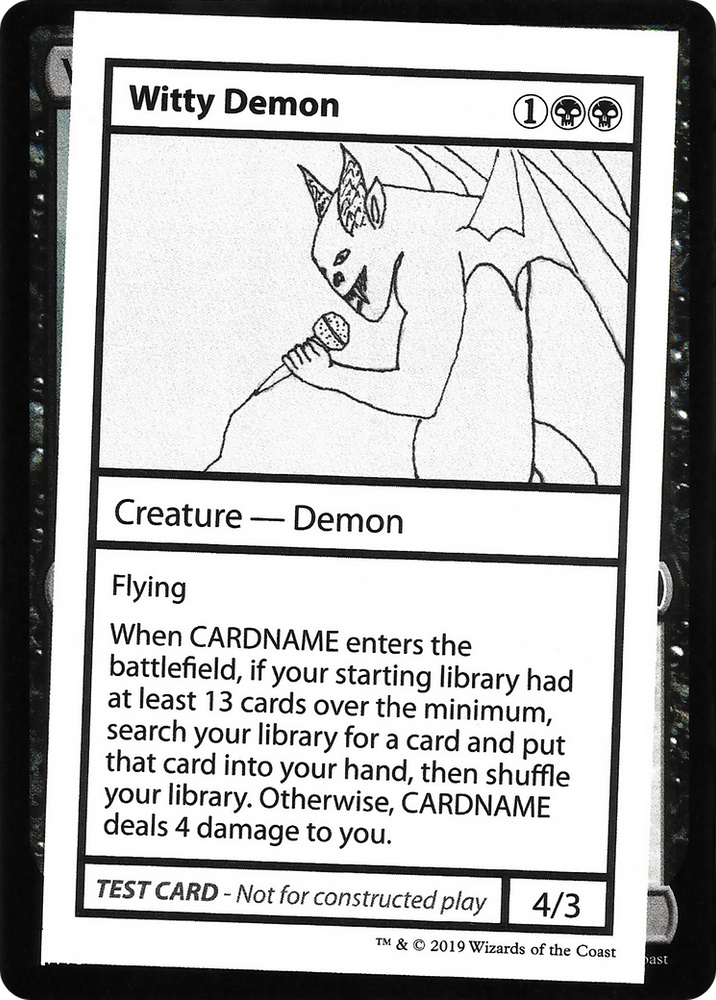 Witty Demon (No PW Symbol) (CMB1-050) - Mystery Booster Playtest Cards 2021