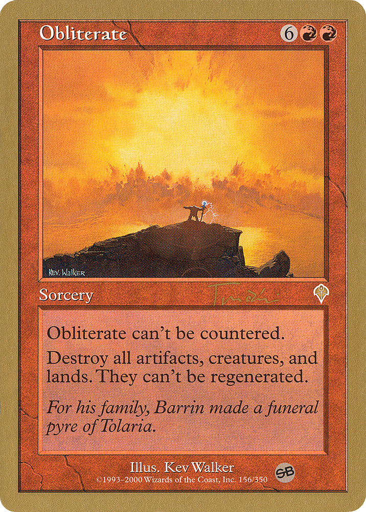 Obliterate - 2001 Jan Tomcani (INV) (SB) (WCD-) - World Championship Decks 2001