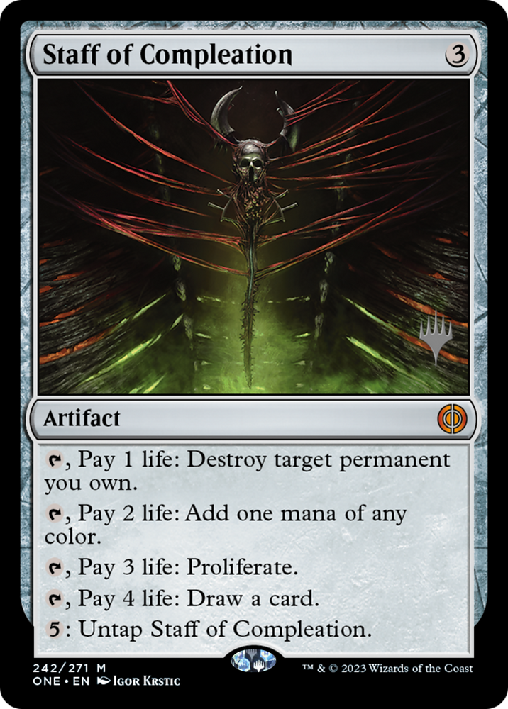 Staff of Compleation (PPONE-242) - Phyrexia: All Will Be One Promos Foil