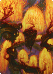Grove of the Burnwillows // Grove of the Burnwillows (AZNR-034) - Zendikar Rising Art Series (Borderless) Foil