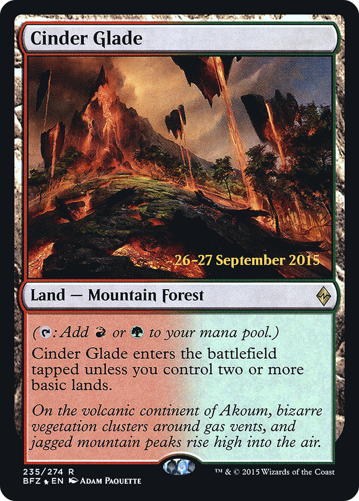 Cinder Glade (PRE-235) - Battle for Zendikar Promos Foil