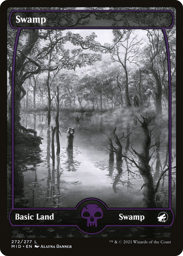 Swamp (272) (MID-272) - Innistrad: Midnight Hunt: (Full Art, Showcase) Foil