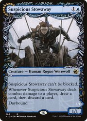 Suspicious Stowaway (Showcase) (MID-288) - Innistrad: Midnight Hunt: (Showcase, Double Faced Transform) Foil