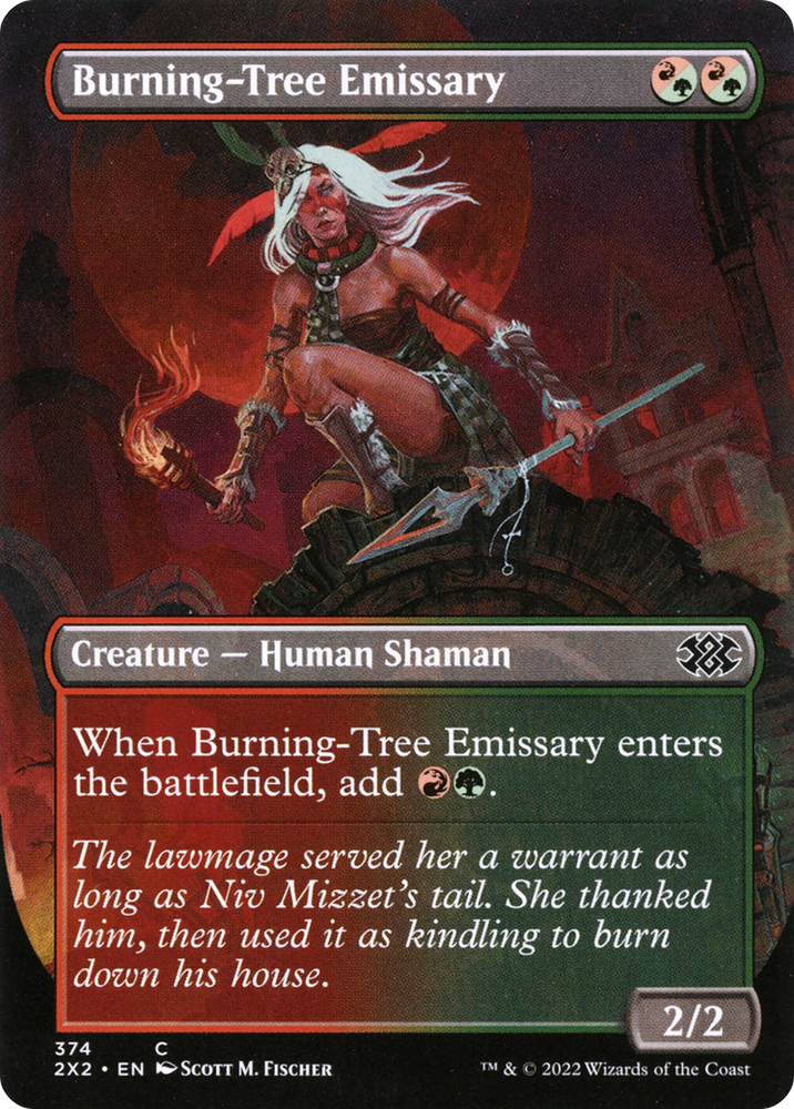 Burning-Tree Emissary (Borderless) (2X2-374) - Double Masters 2022 (Borderless)