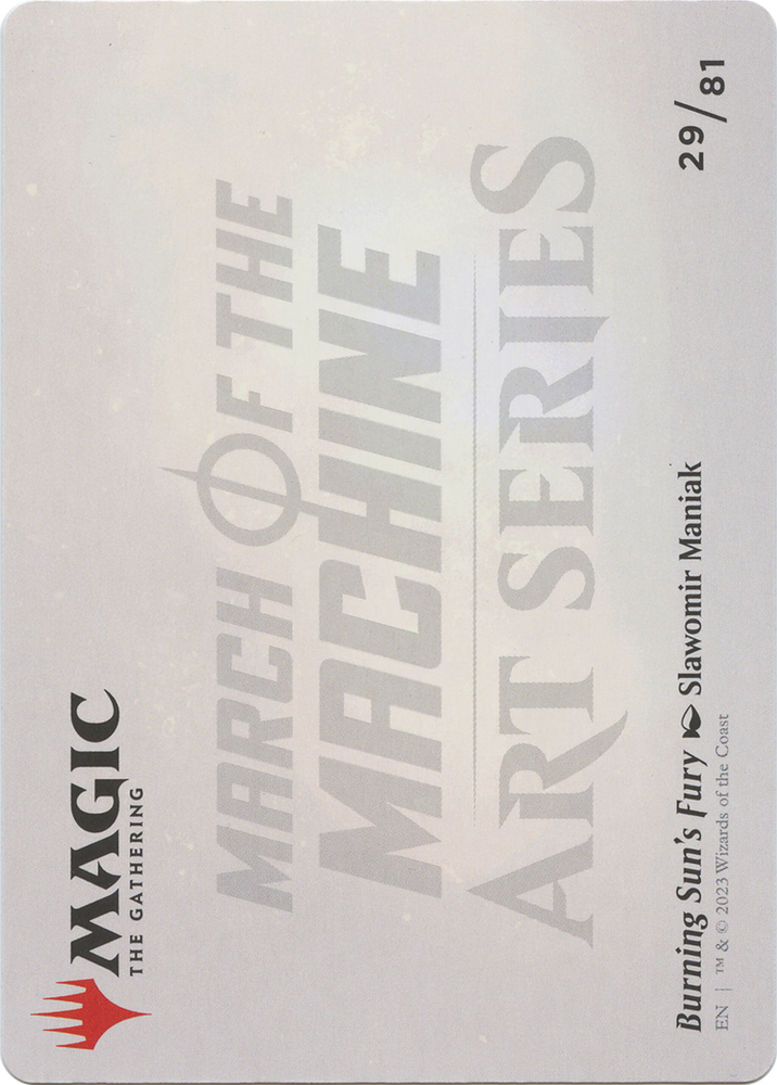 Burning Sun's Fury // Burning Sun's Fury (AMOM-029) - March of the Machine Art Series (Borderless) Foil