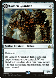 Golden Guardian (PRE-179) - Rivals of Ixalan Promos: (compasslanddfc) Foil