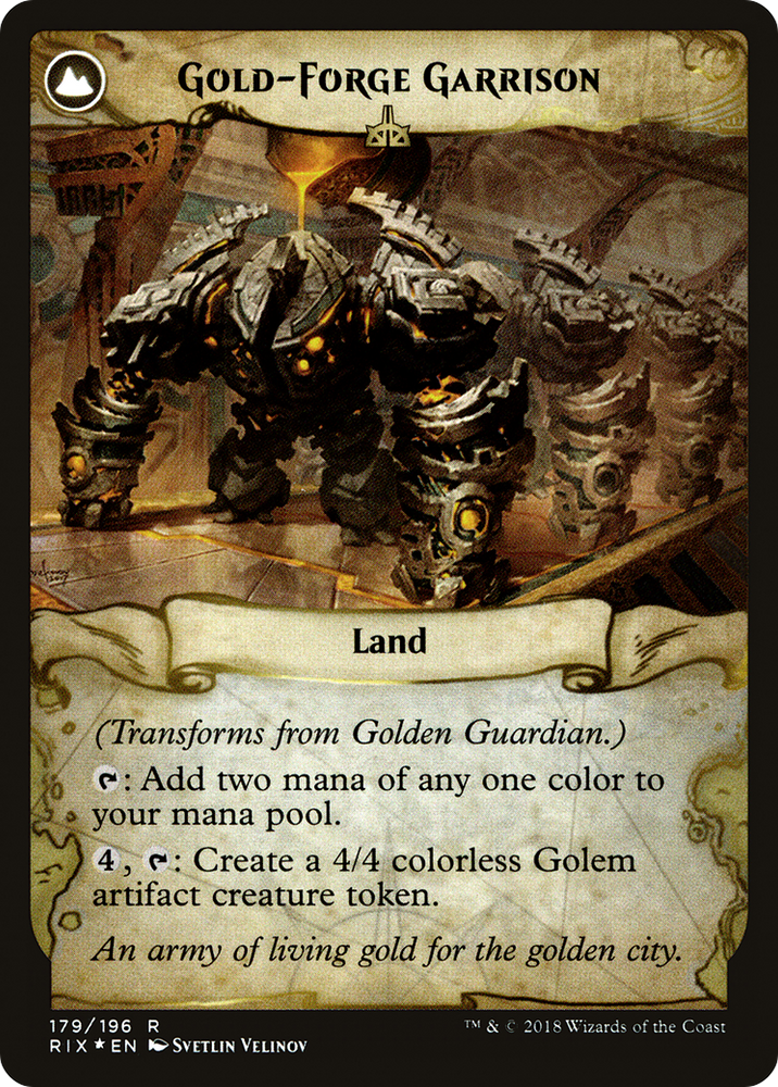 Golden Guardian (PRE-179) - Rivals of Ixalan Promos: (compasslanddfc) Foil