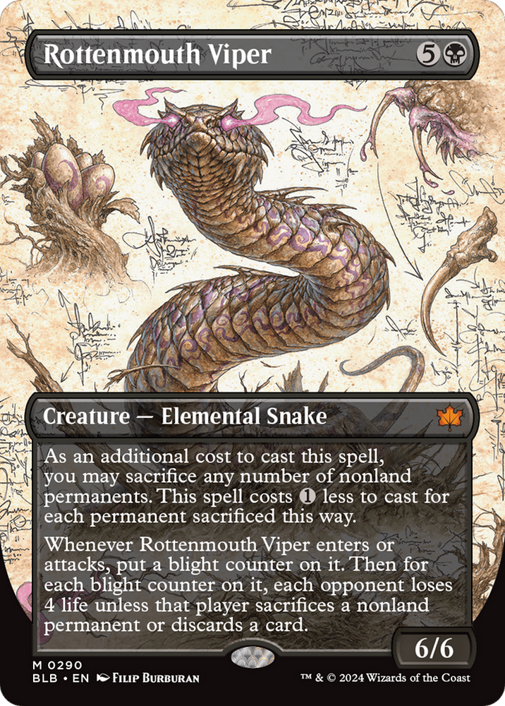 Rottenmouth Viper (BLB-290) - Bloomburrow: (Showcase) (Borderless) Foil
