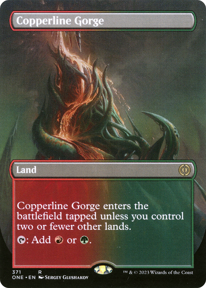 Copperline Gorge (Borderless) (ONE-371) - Phyrexia: All Will Be One (Borderless)