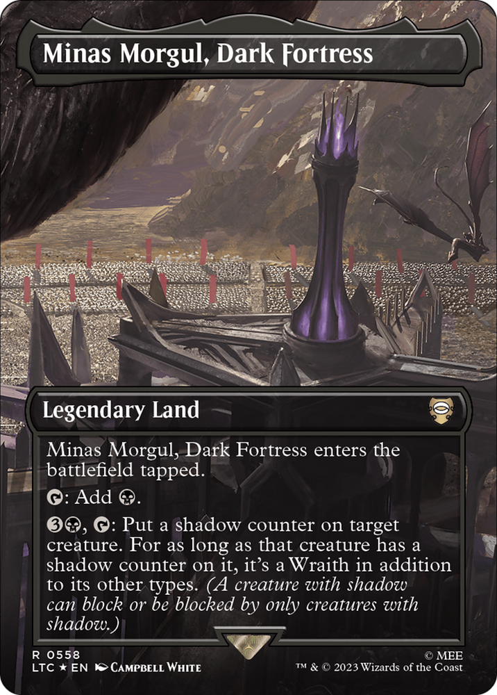 Minas Morgul, Dark Fortress (Borderless) (Surge Foil) (LTC-558) - Tales of Middle-earth Commander (Borderless) Foil