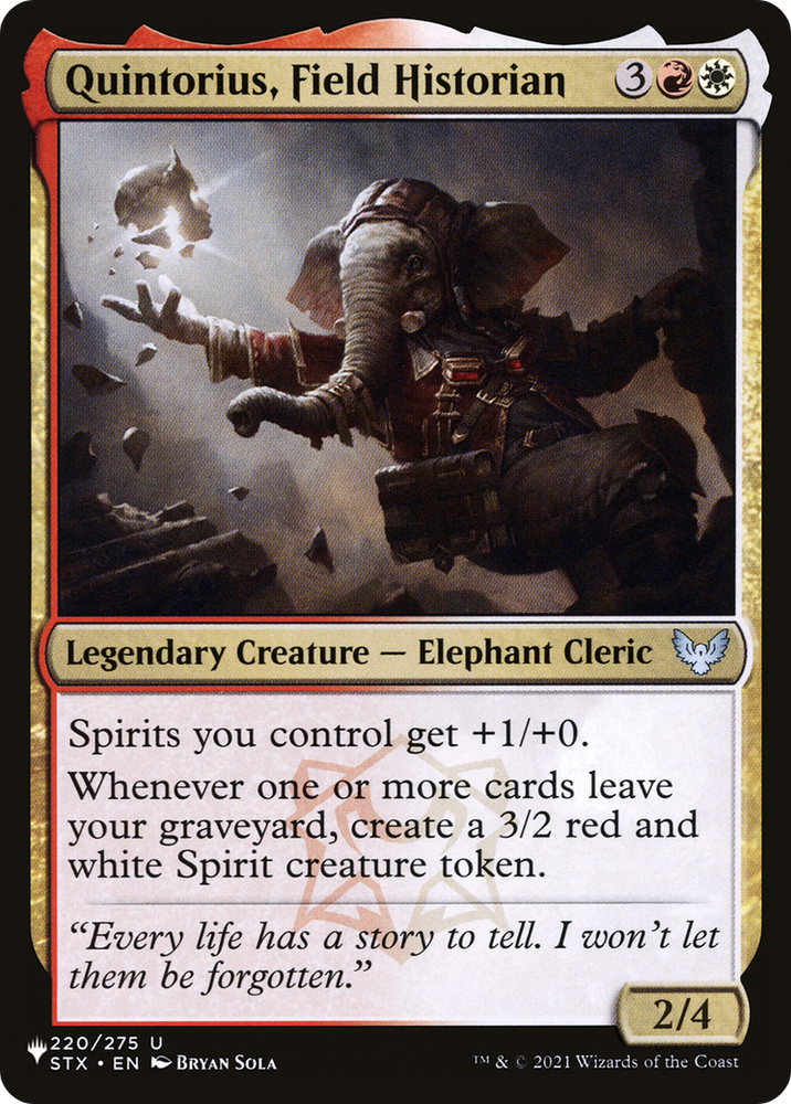 Quintorius, Field Historian (LIST-220/275) - The List