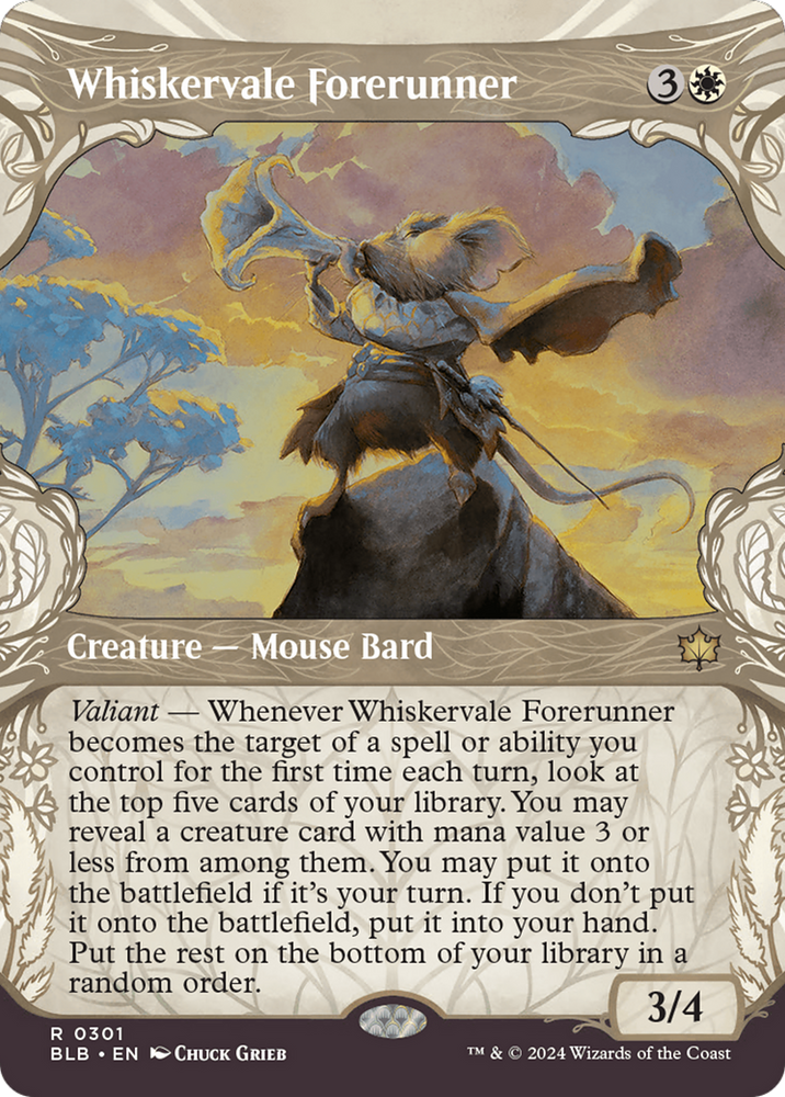 Whiskervale Forerunner (BLB-301) - Bloomburrow: (Showcase) (Borderless)