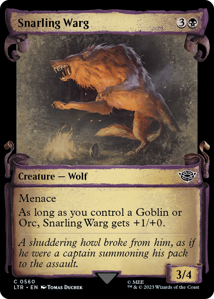 Snarling Warg (Showcase Scrolls) (LTR-560) - The Lord of the Rings: Tales of Middle-earth: (Showcase)