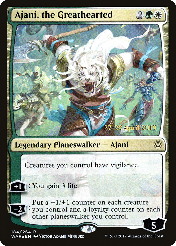 Ajani, the Greathearted (PRE-184) - War of the Spark Promos Foil