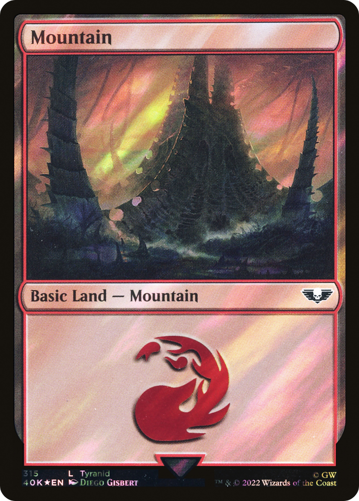 Mountain (315) (Surge Foil) (40K-315★) - Warhammer 40,000 Commander Foil