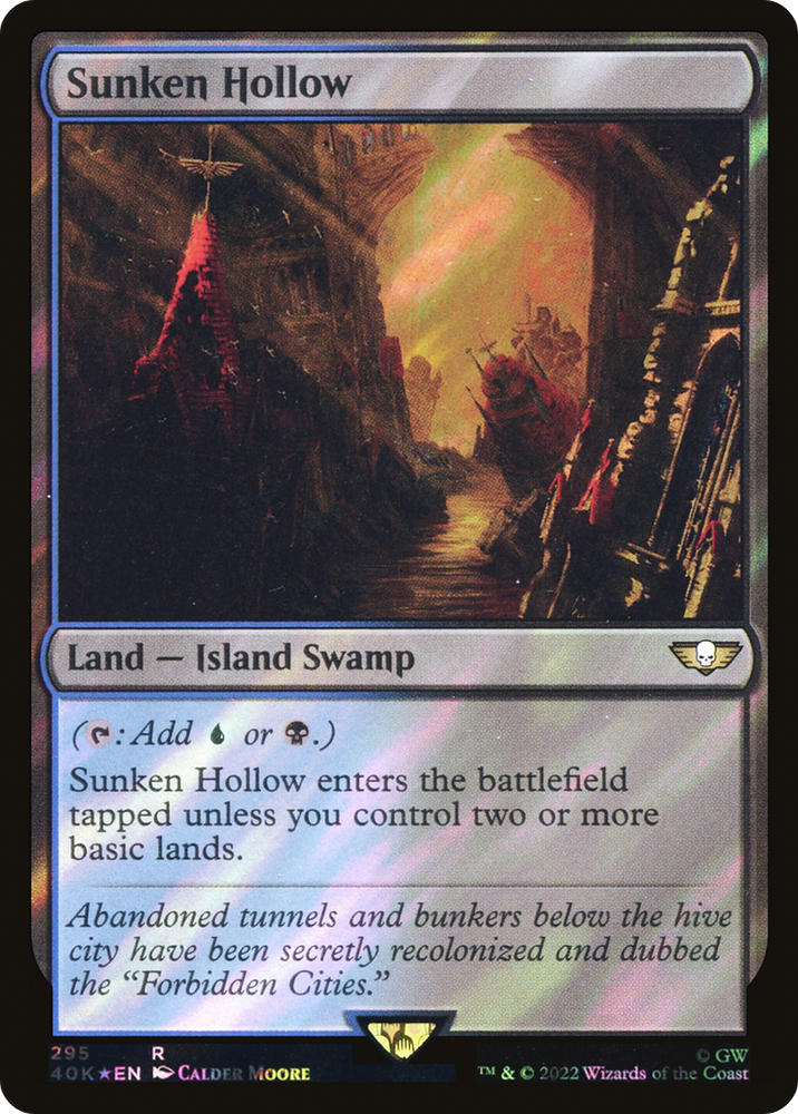 Sunken Hollow (Surge Foil) (40K-295★) - Warhammer 40,000 Commander Foil