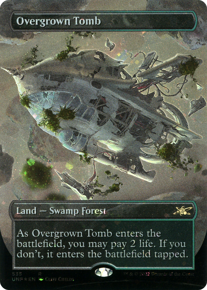 Overgrown Tomb (Borderless) (Galaxy Foil) (UNF-535) - Unfinity (Borderless) Foil