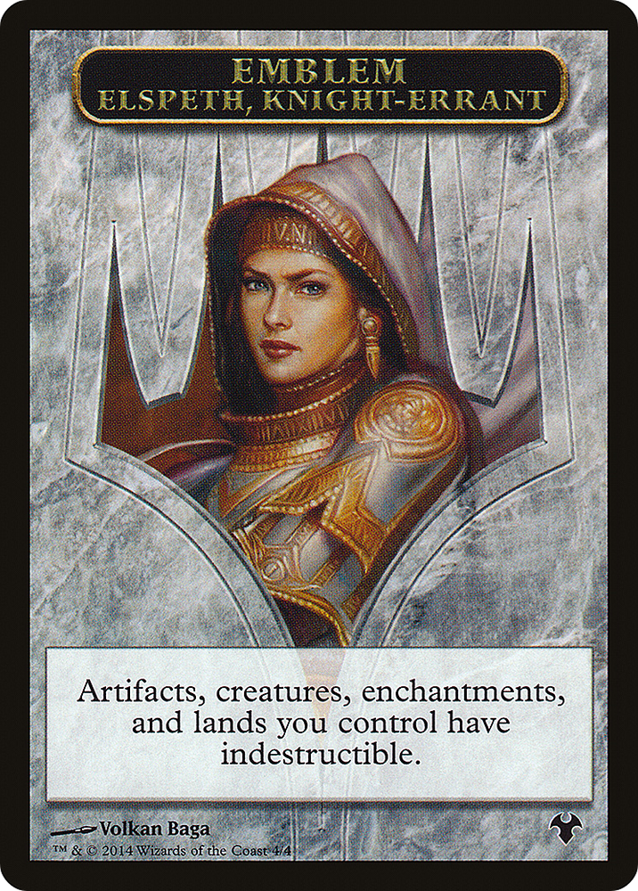 Emblem - Elspeth, Knight-Errant // Soldier Double-Sided Token (MD1-004) - Modern Event Deck 2014 Tokens