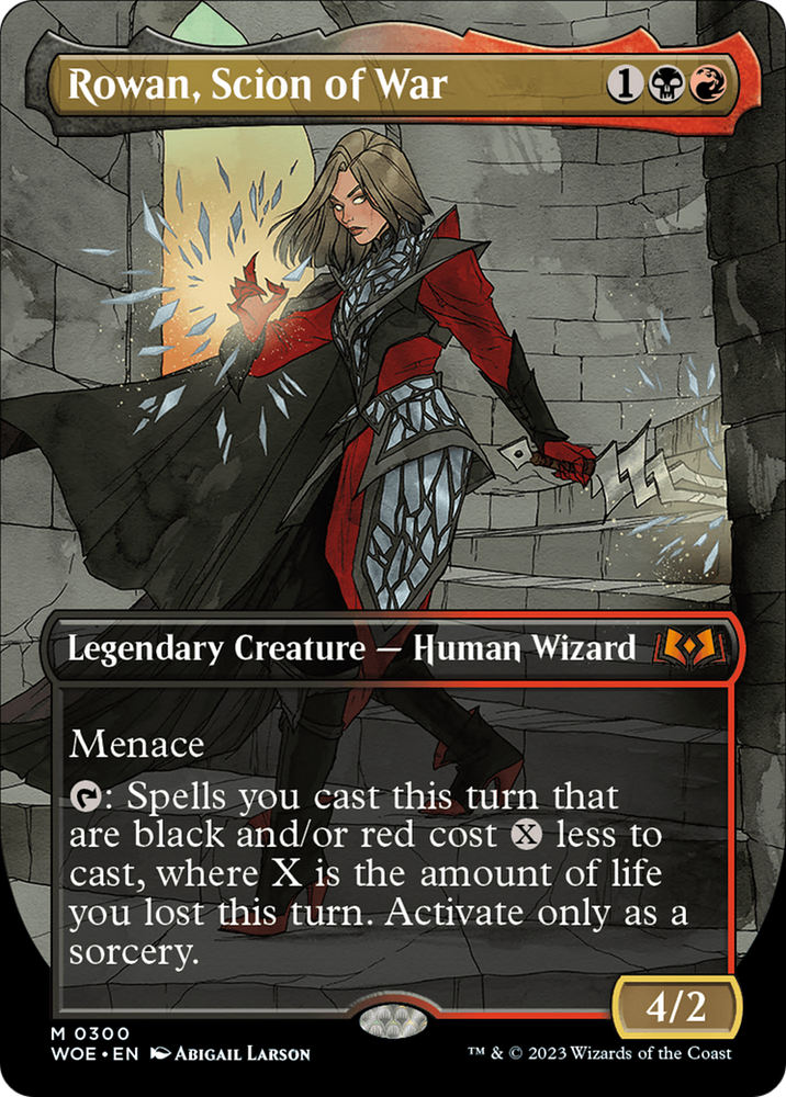 Rowan, Scion of War (Borderless) (WOE-300) - Wilds of Eldraine (Borderless)