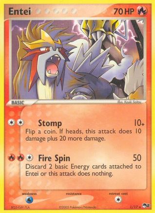 Entei 001  POP Series 2 - Rare