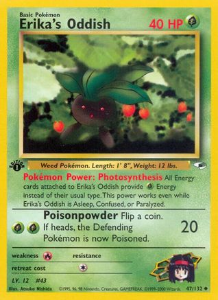 Erika's Oddish (47) 047/132  - Unlimited Gym Heroes - Uncommon