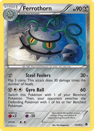 Ferrothorn (72) 072  - Reverse Holofoil Emerging Powers - Rare