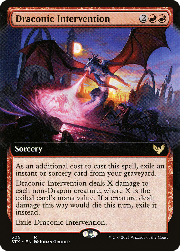 Draconic Intervention (Extended Art) (STX-309) - Strixhaven: School of Mages: (Extended Art) Foil