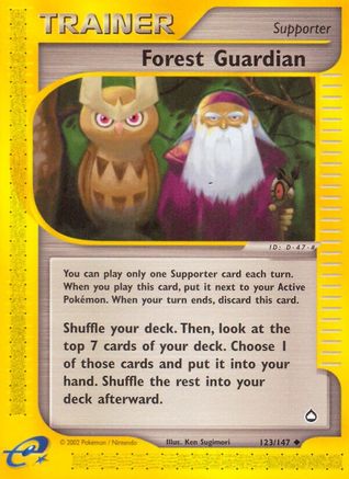 Forest Guardian 123/147  - Reverse Holofoil Aquapolis - Uncommon