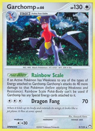 Garchomp 009/123  - Reverse Holofoil Mysterious Treasures - Holo Rare