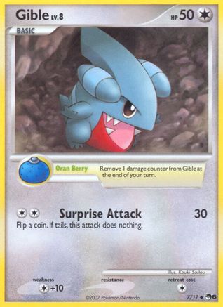 Gible 007  - Holofoil POP Series 6 - Common