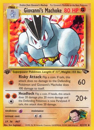 Giovanni's Machoke 042/132  - Unlimited Gym Challenge - Uncommon