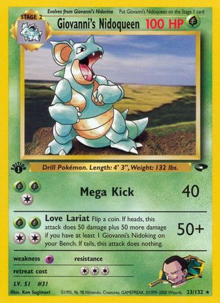 Giovanni's Nidoqueen 023/132  - 1st Edition Gym Challenge - Rare