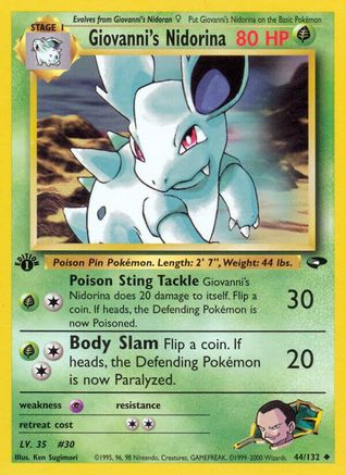 Giovanni's Nidorina 044/132  - Unlimited Gym Challenge - Uncommon