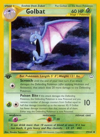Golbat 029/64  - 1st Edition Neo Revelation - Uncommon