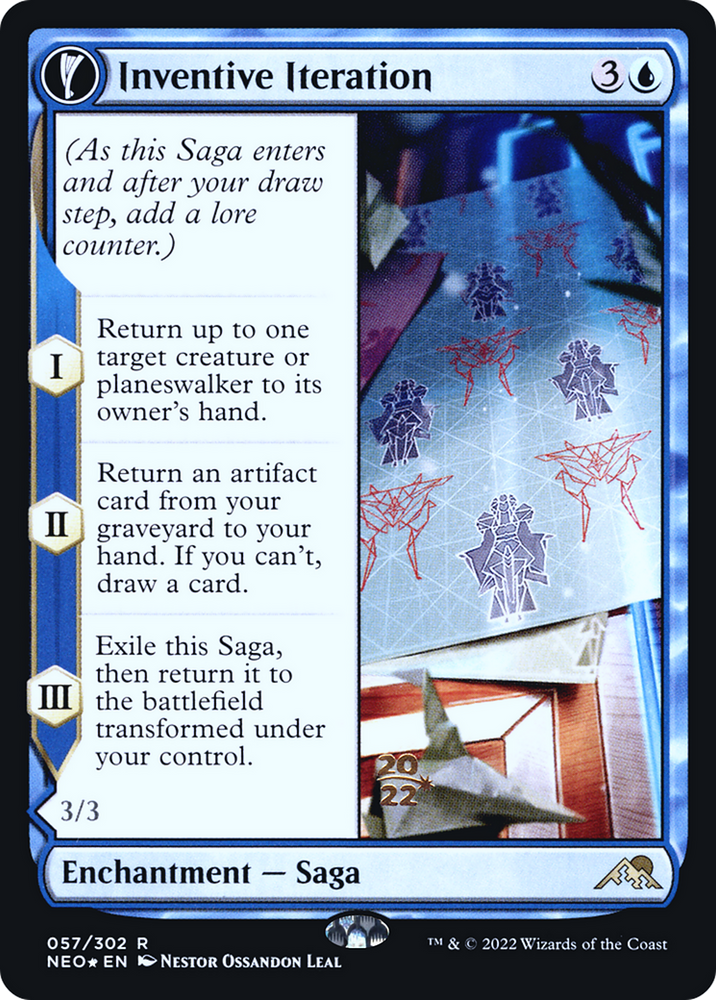 Inventive Iteration (PRE-57S) - Kamigawa: Neon Dynasty Promos: (fandfc, enchantment) Foil