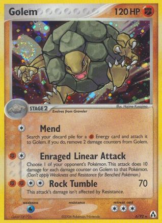 Golem 006/92  - Reverse Holofoil Legend Maker - Holo Rare