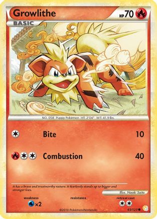 Growlithe 065/123  HeartGold SoulSilver - Common