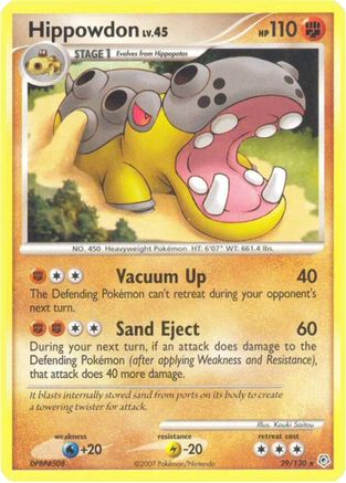 Hippowdon 029  - Reverse Holofoil Diamond and Pearl - Rare