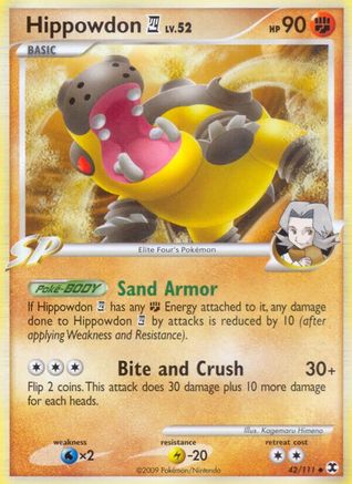 Hippowdon E4 042  - Reverse Holofoil Rising Rivals - Uncommon