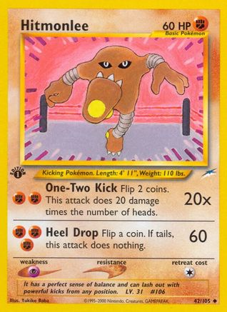 Hitmonlee 042/105  - Unlimited Neo Destiny - Uncommon
