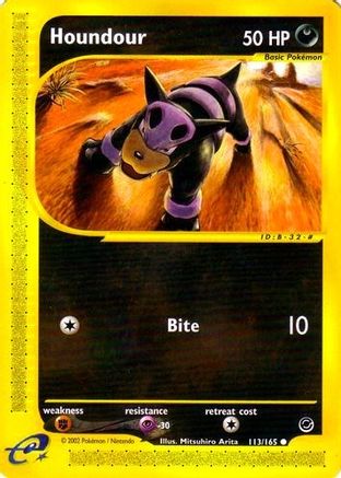 Houndour 113/165  - Reverse Holofoil Expedition - Common