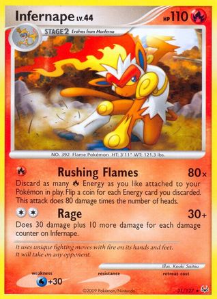 Infernape 031  - Reverse Holofoil Platinum - Rare
