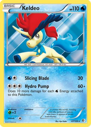 Keldeo (47) 047  - Reverse Holofoil Boundaries Crossed - Holo Rare
