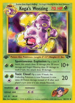 Koga's Weezing 050/132  - Unlimited Gym Challenge - Uncommon