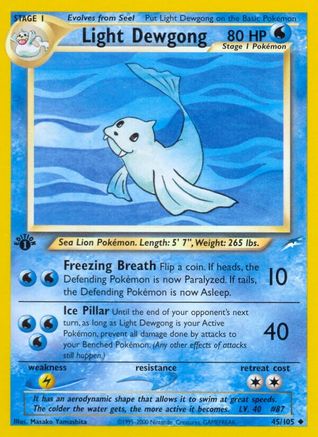 Light Dewgong 045/105  - 1st Edition Neo Destiny - Uncommon