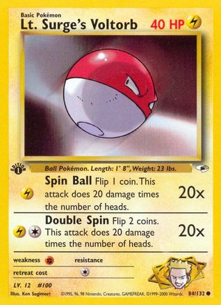 Lt. Surge's Voltorb 084/132  - Unlimited Gym Heroes - Common