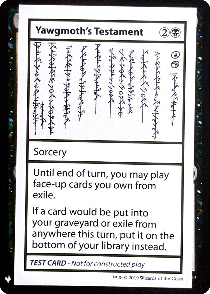 Yawgmoth's Testament (CMB1-) - Mystery Booster Playtest Cards 2019