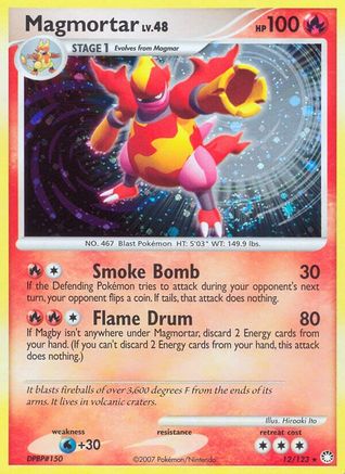 Magmortar 012  - Holofoil Mysterious Treasures - Holo Rare