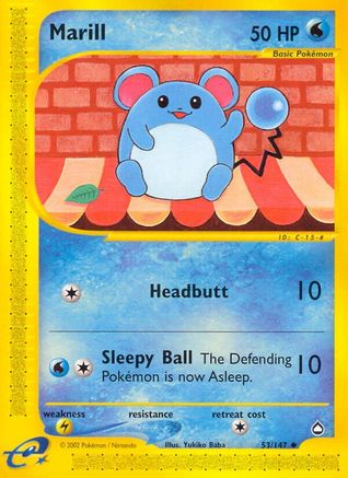 Marill 053  - Reverse Holofoil Aquapolis - Uncommon