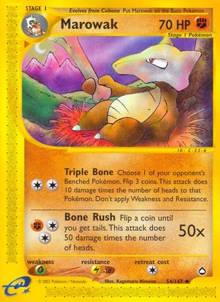 Marowak 054  Aquapolis - Uncommon